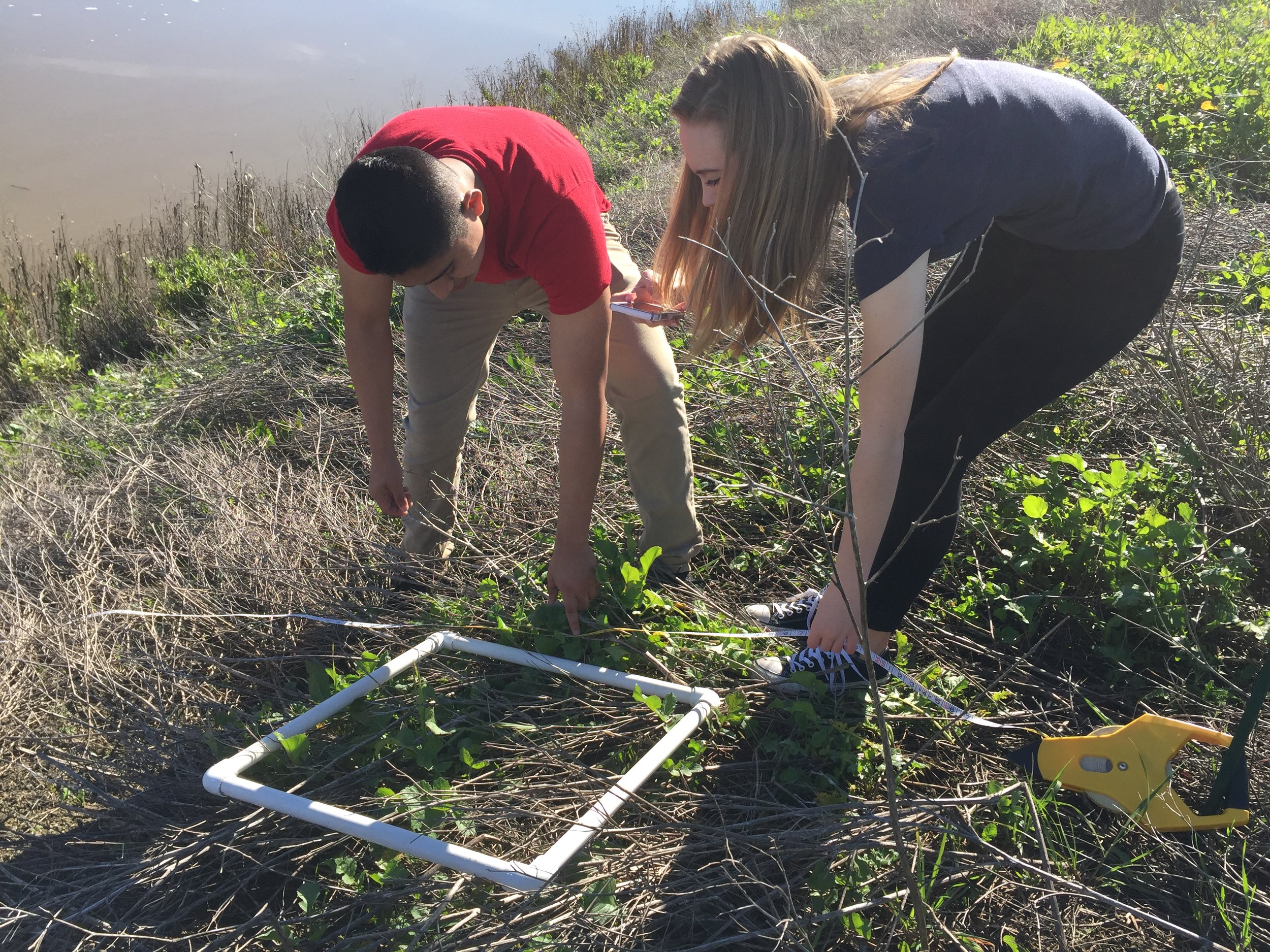  Students on a surveying trip in Steamer Landing Park (Spring 2017). 