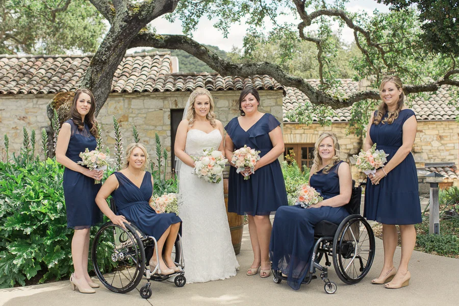 Bride Renée with her leading ladies… love the color palette! Photo by Carlie Statsky.