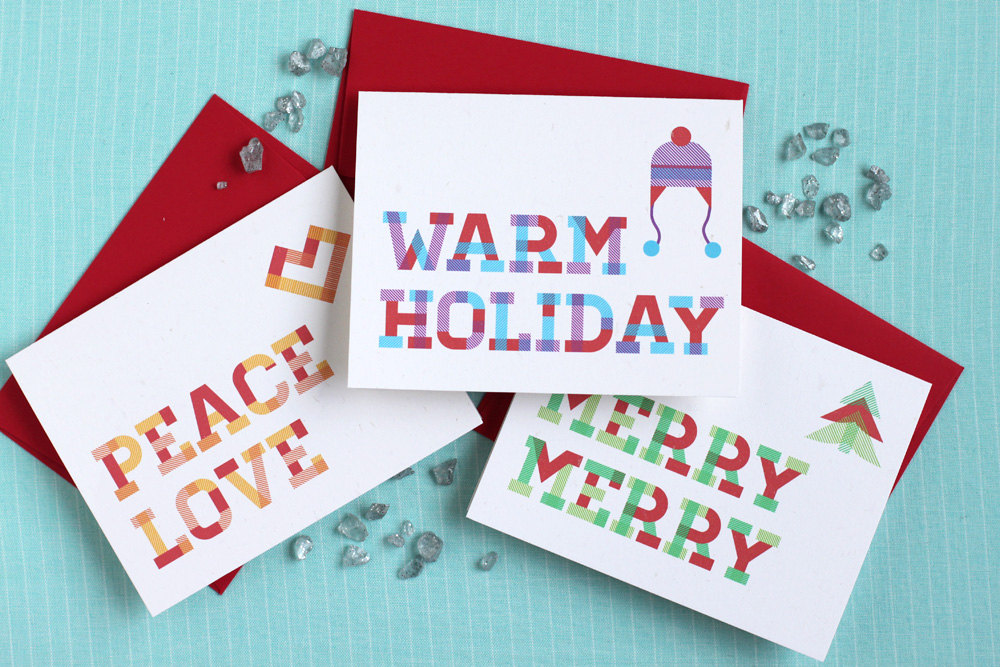 Plaid Holiday Cards — Three Little Words