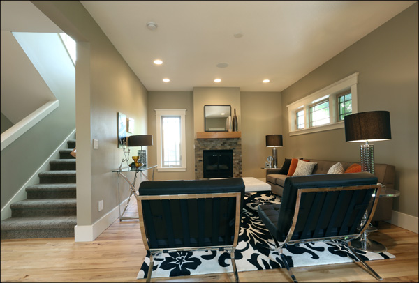 Living room with gas fireplace - main floor