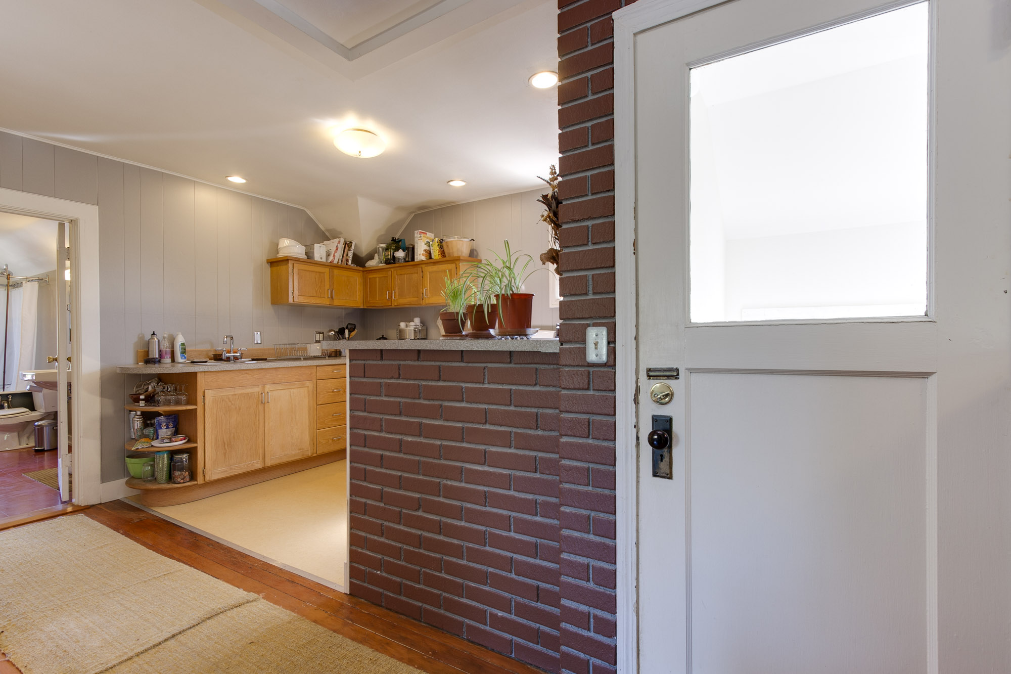 Entrance door in the upstairs unit