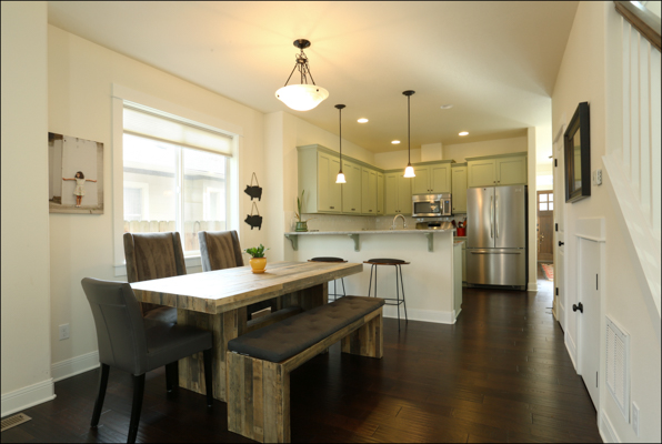 Open dining room and kitchen