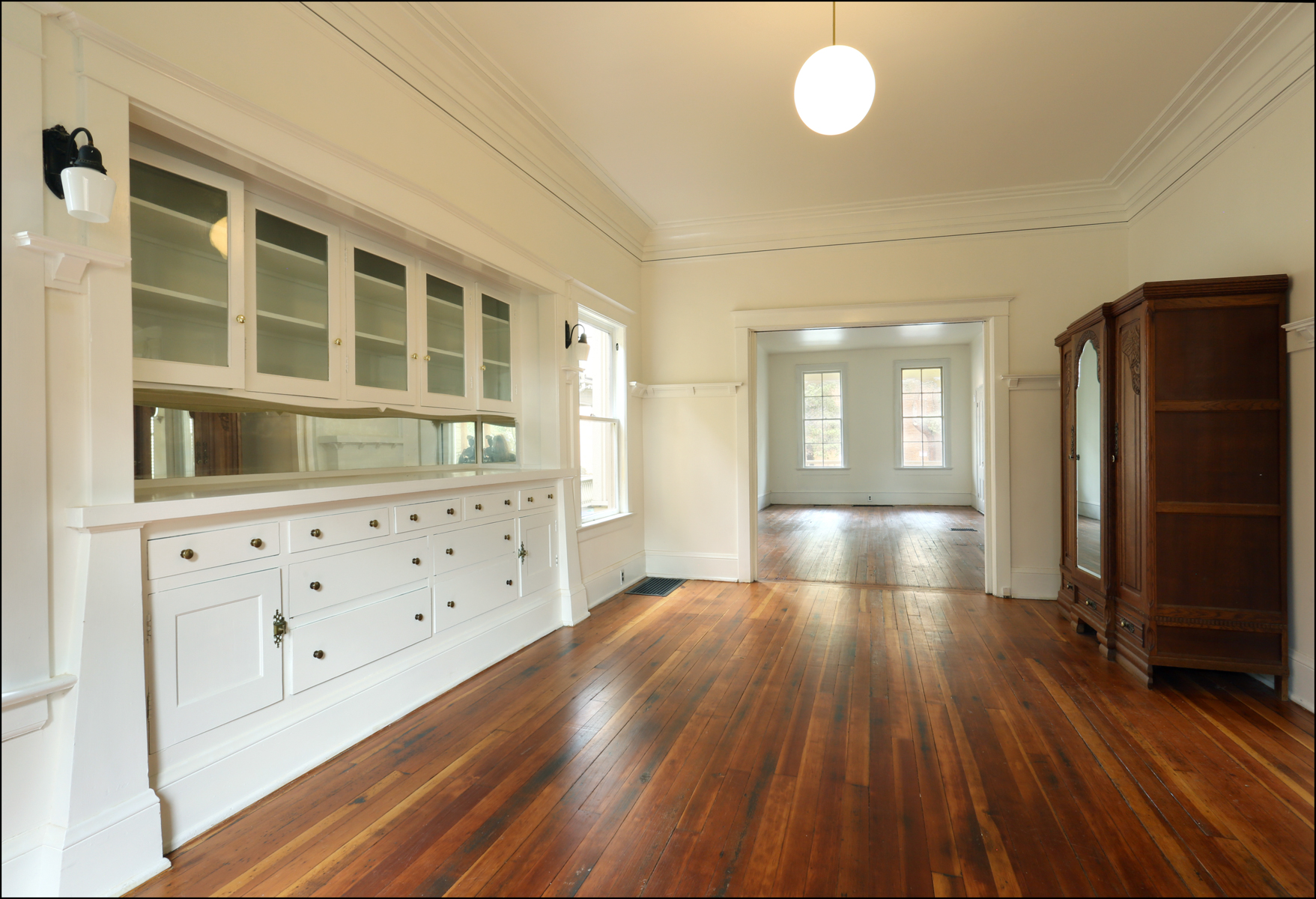 First floor dining room with huge built - in.