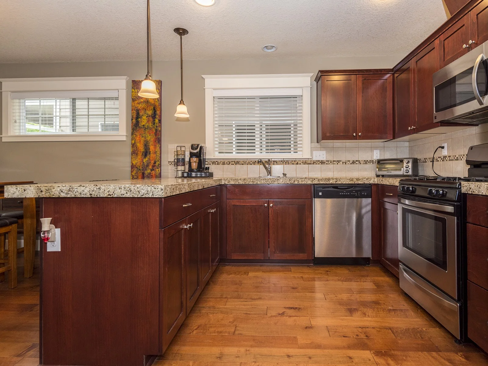 spacious kitchen with energy star SS appliances.