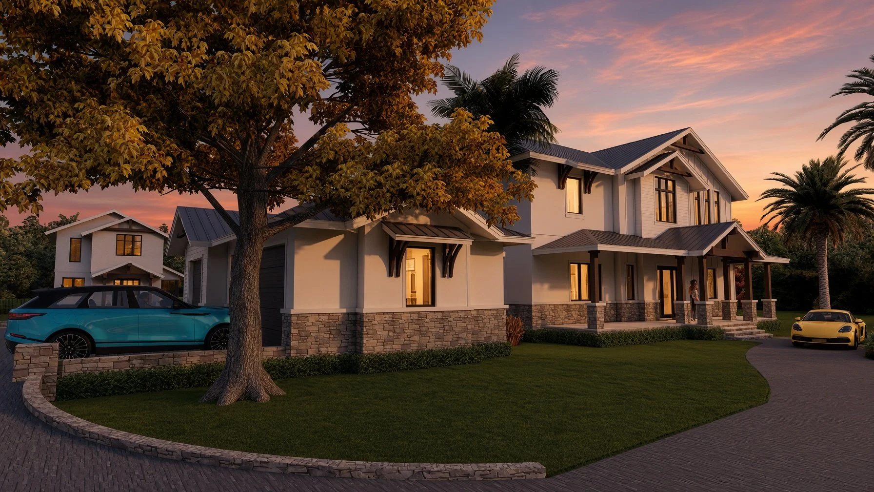 Front Garage and Guesthouse from Driveway