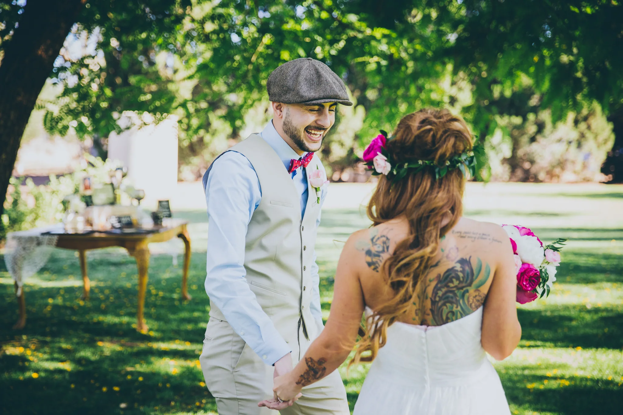 joyful wedding picture