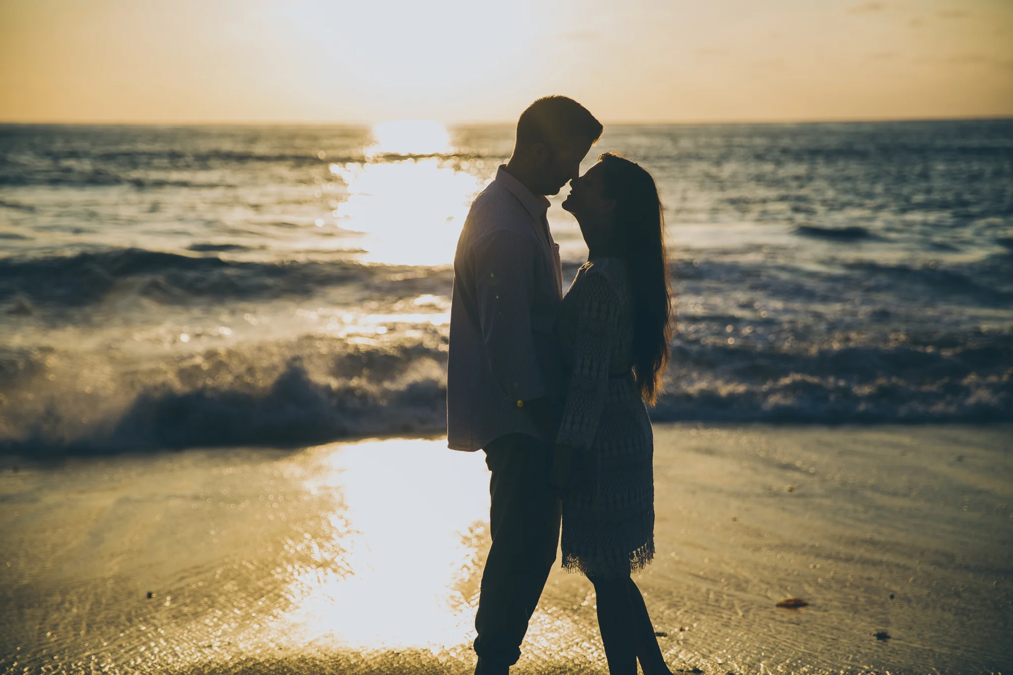 silhouette engagement photo