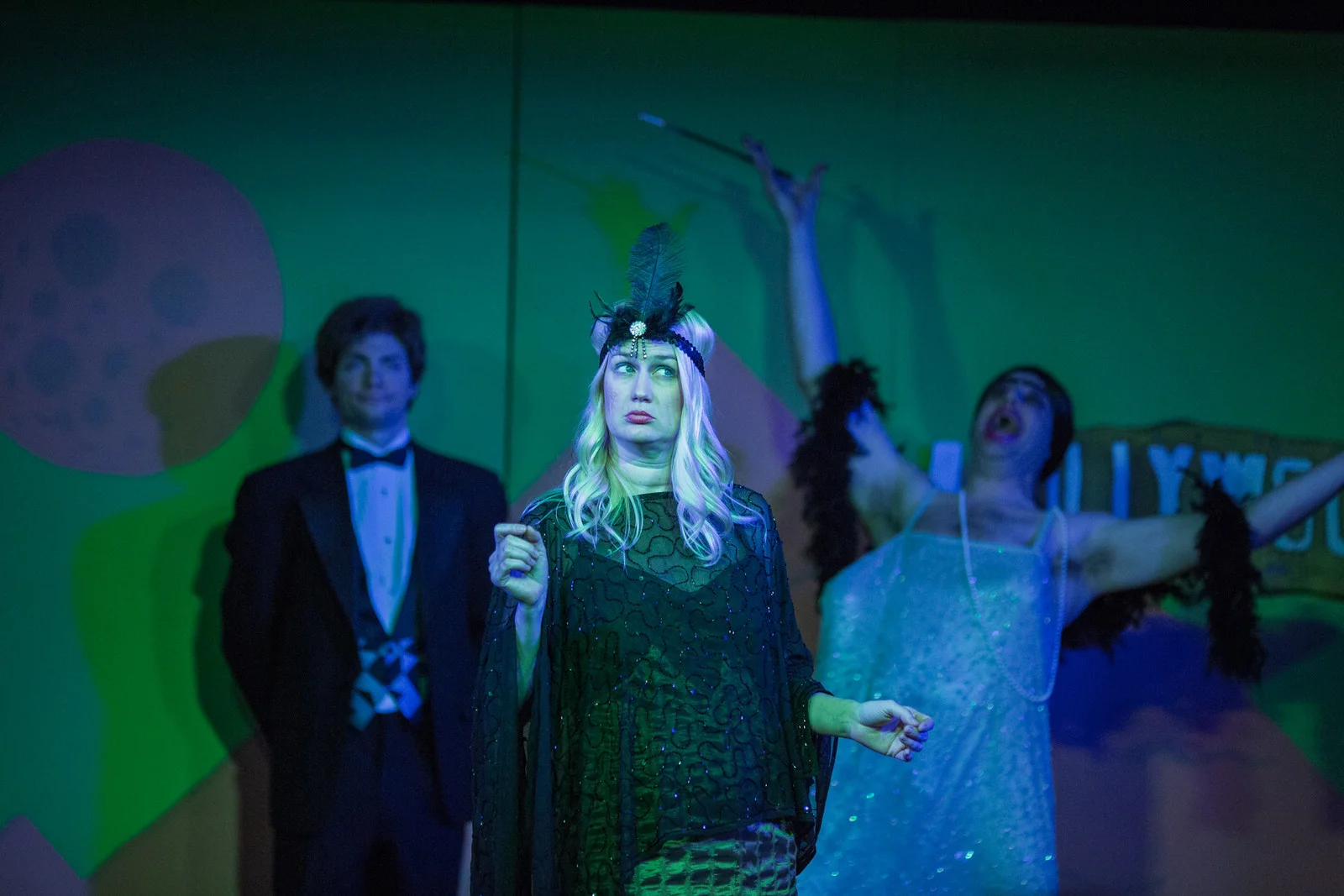 Alex Ruano (Etienne), Erin Philpott (Madeline), and Mike Werckle (La Condesa) in Vampire Lesbians of Sodom (Photo by Mindy Joy)