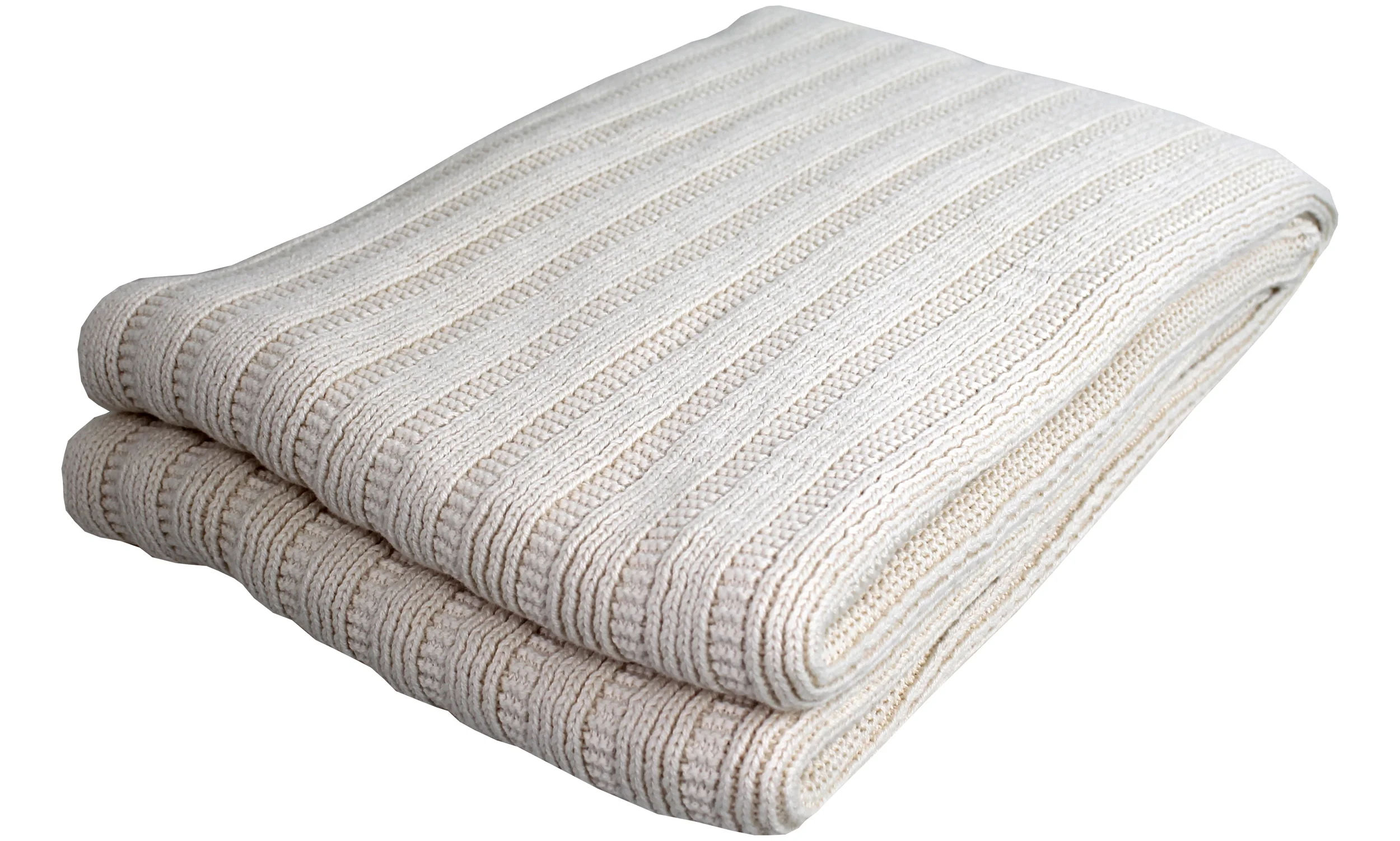 Stripes Organic Cotton Throw- Natural by Happy Habitat.jpg