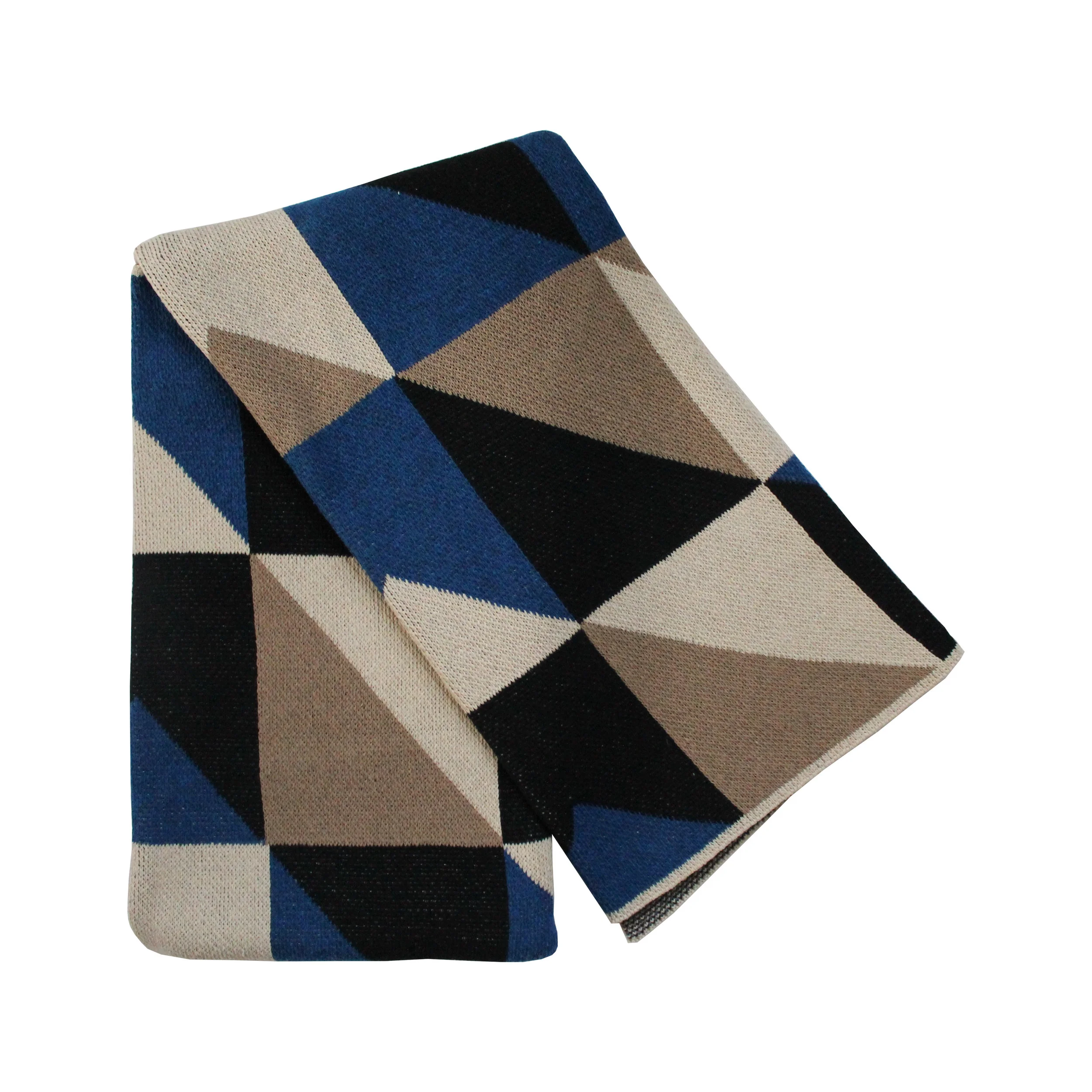 blue geometric throw