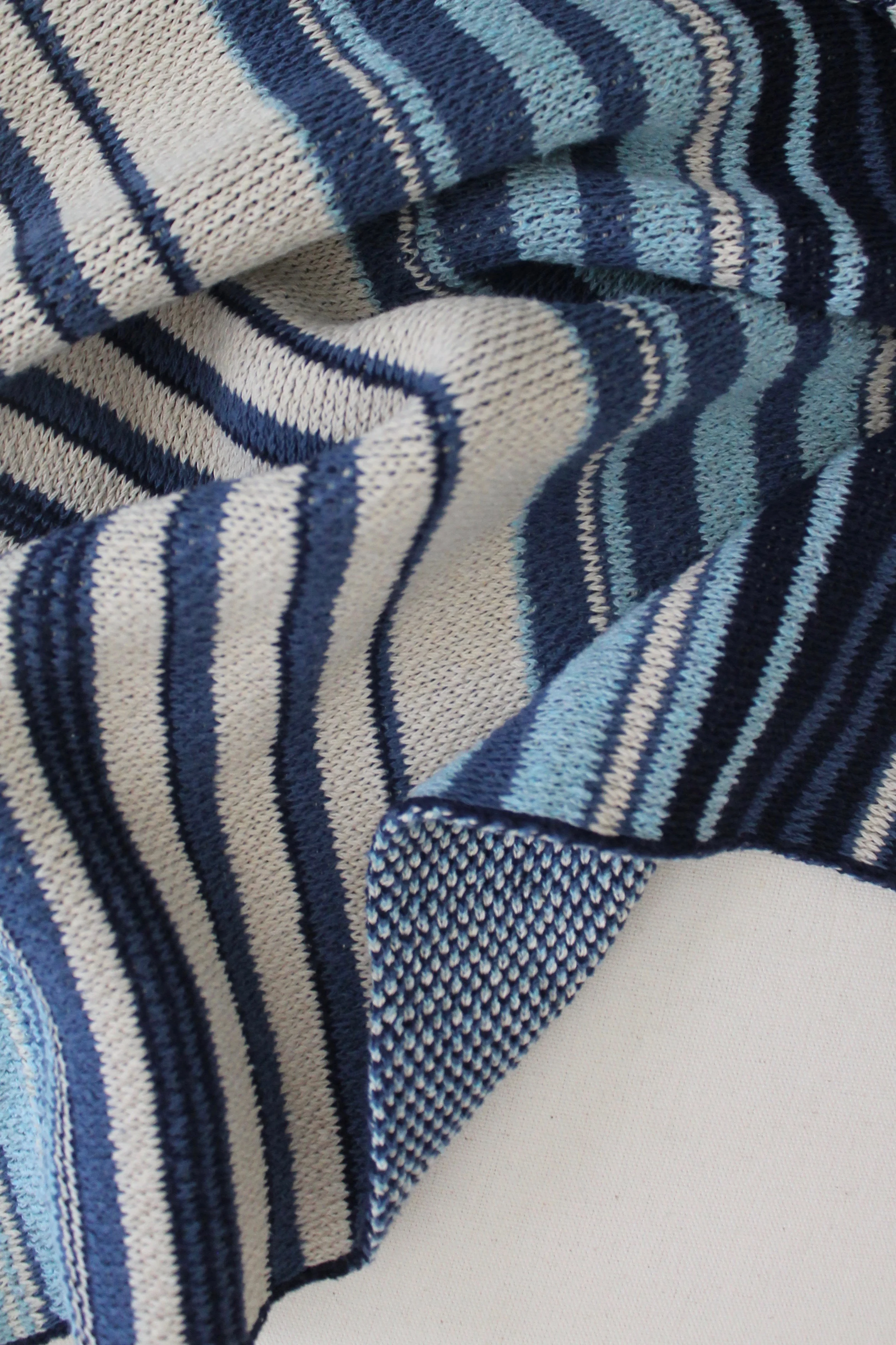 shades of blue cotton throw