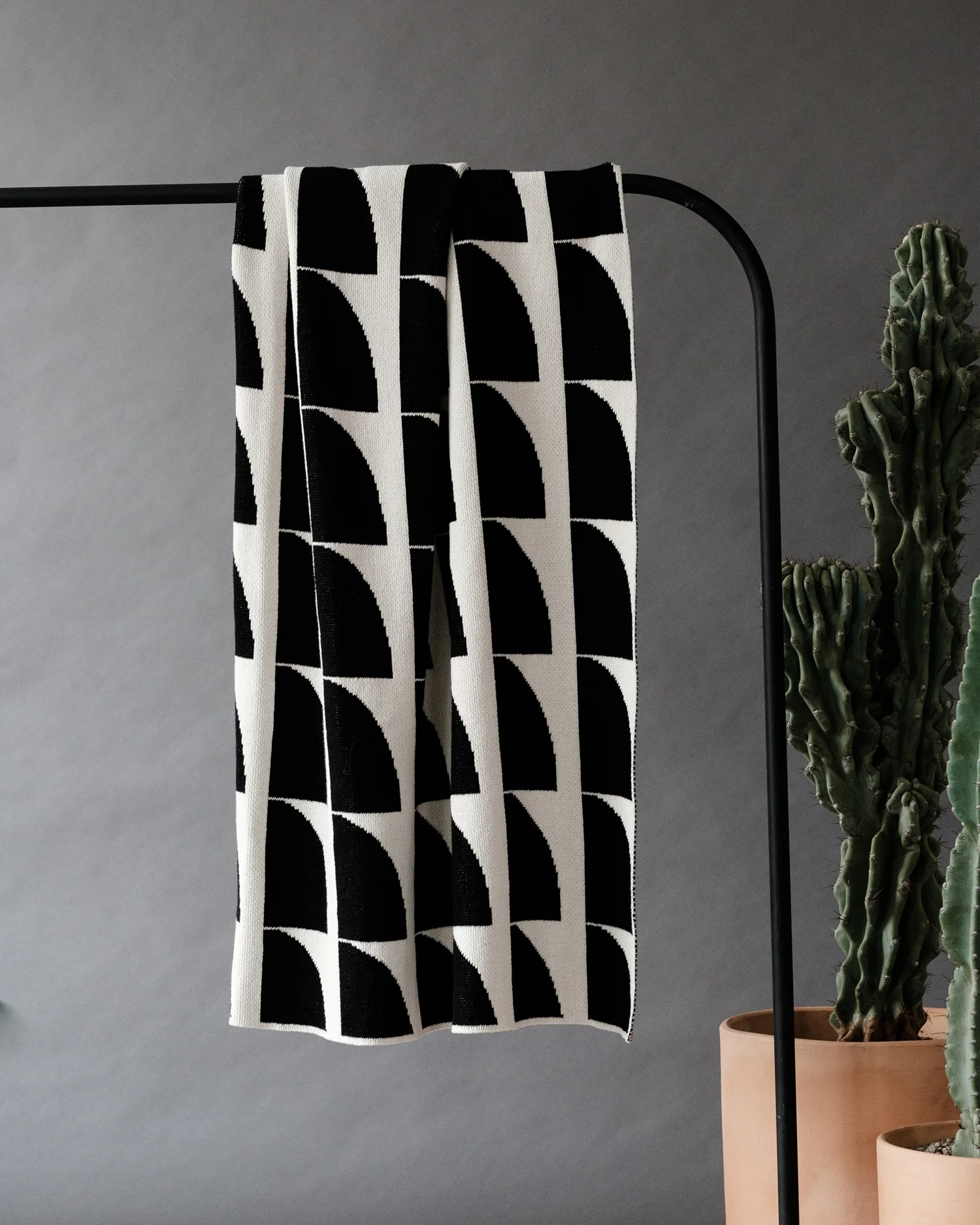 black and white throw