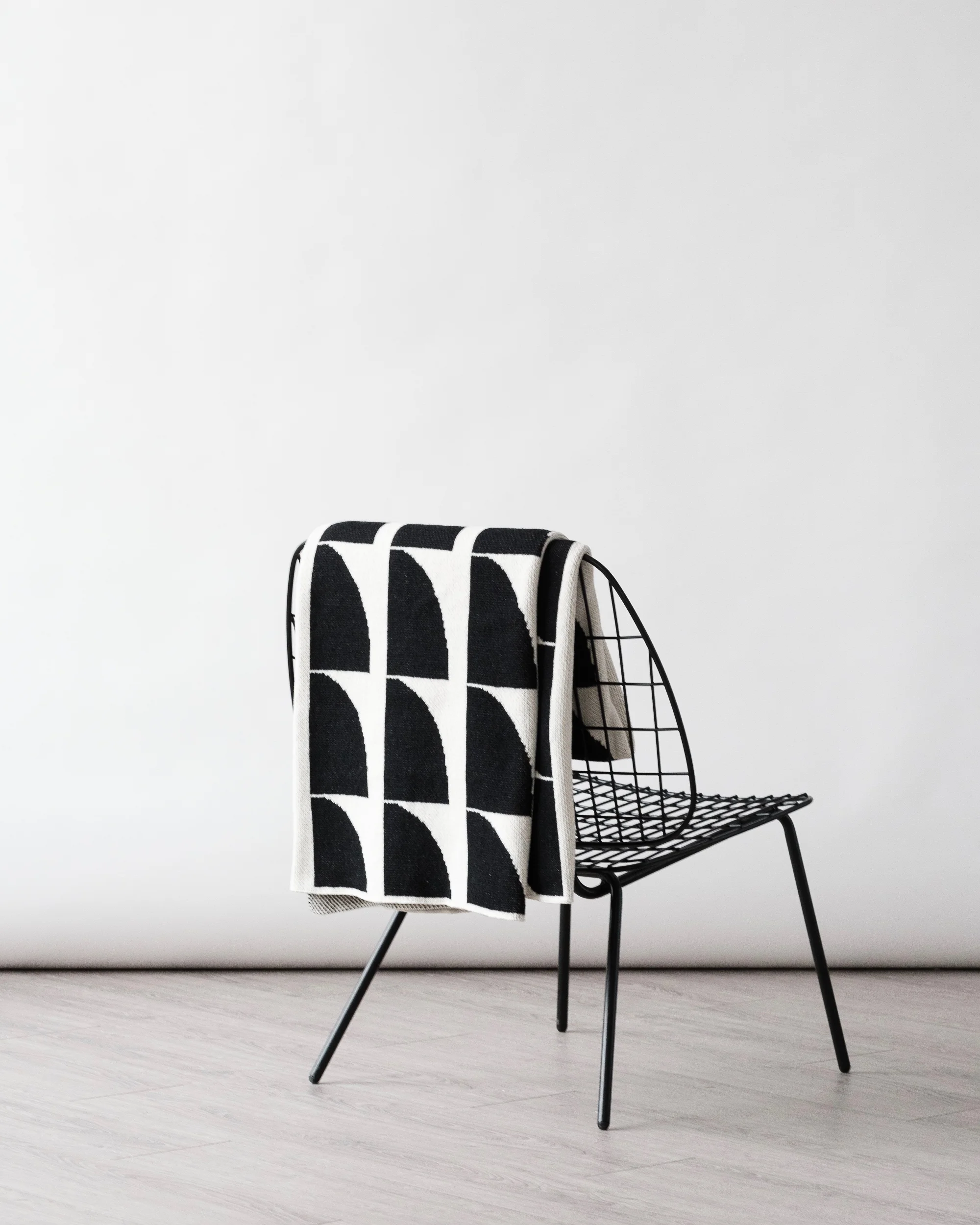 black and white cotton throw