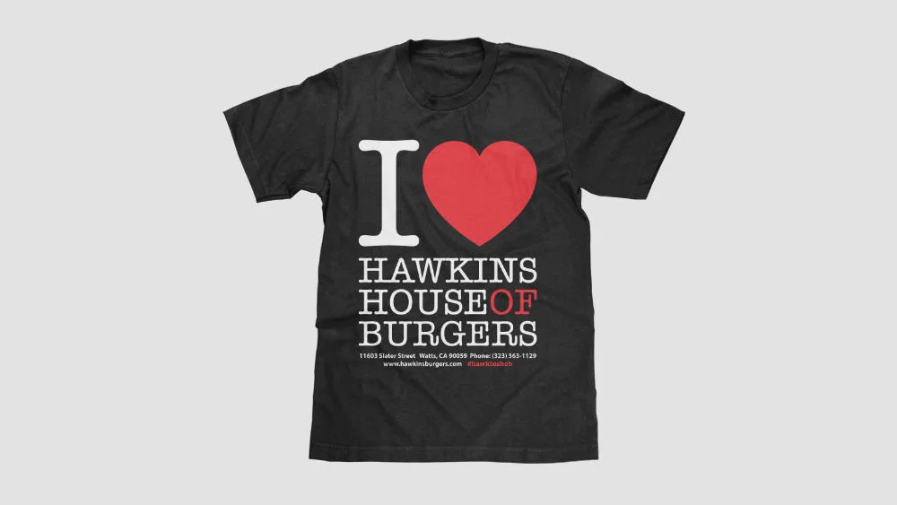 I <3 Hawkins House of Burgers V-Neck - Black