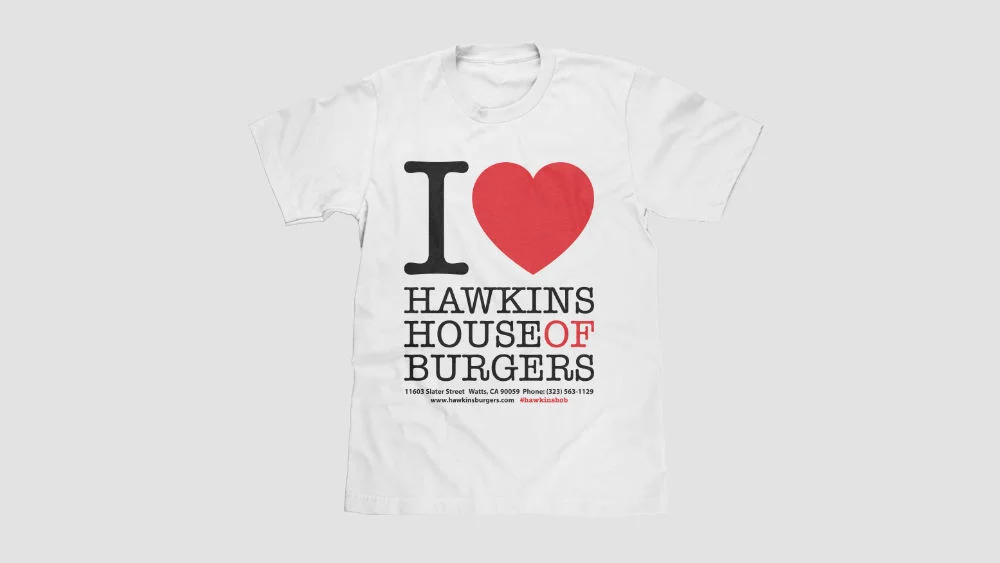 I <3 Hawkins House of Burgers Tee - White (THIS COLOR IS CURRENTLY UNAVAILABLE)