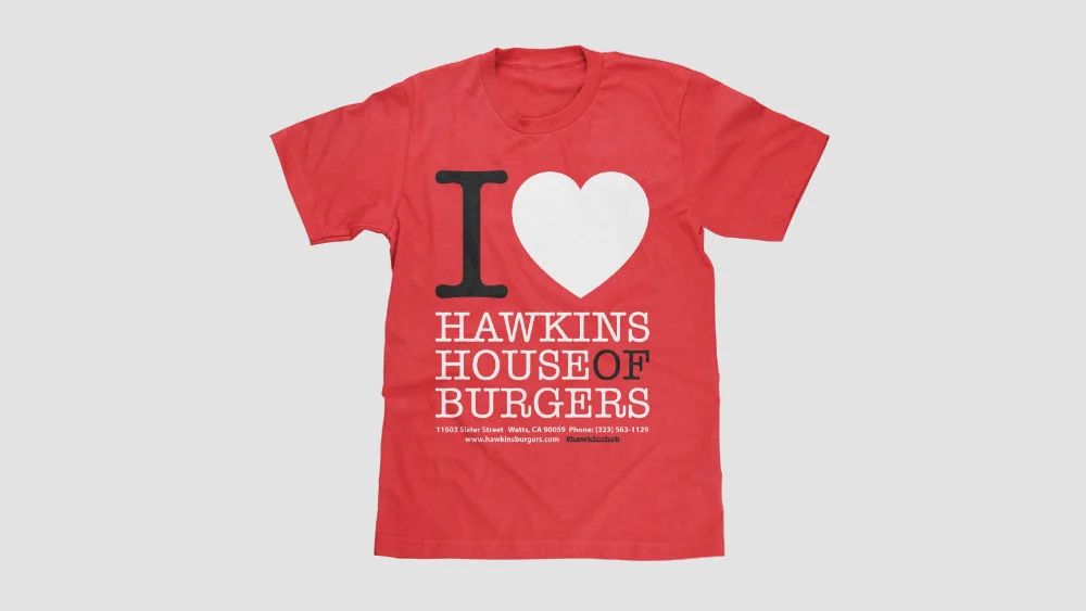 I <3 Hawkins House of Burgers Tee - Red