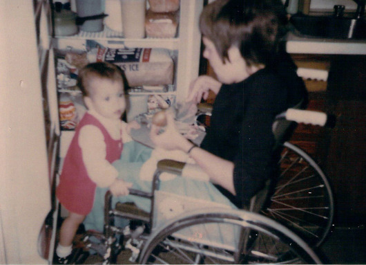 Getting food for supper with an interested little helper in Rome, Ga., on Trentwood, 1973.