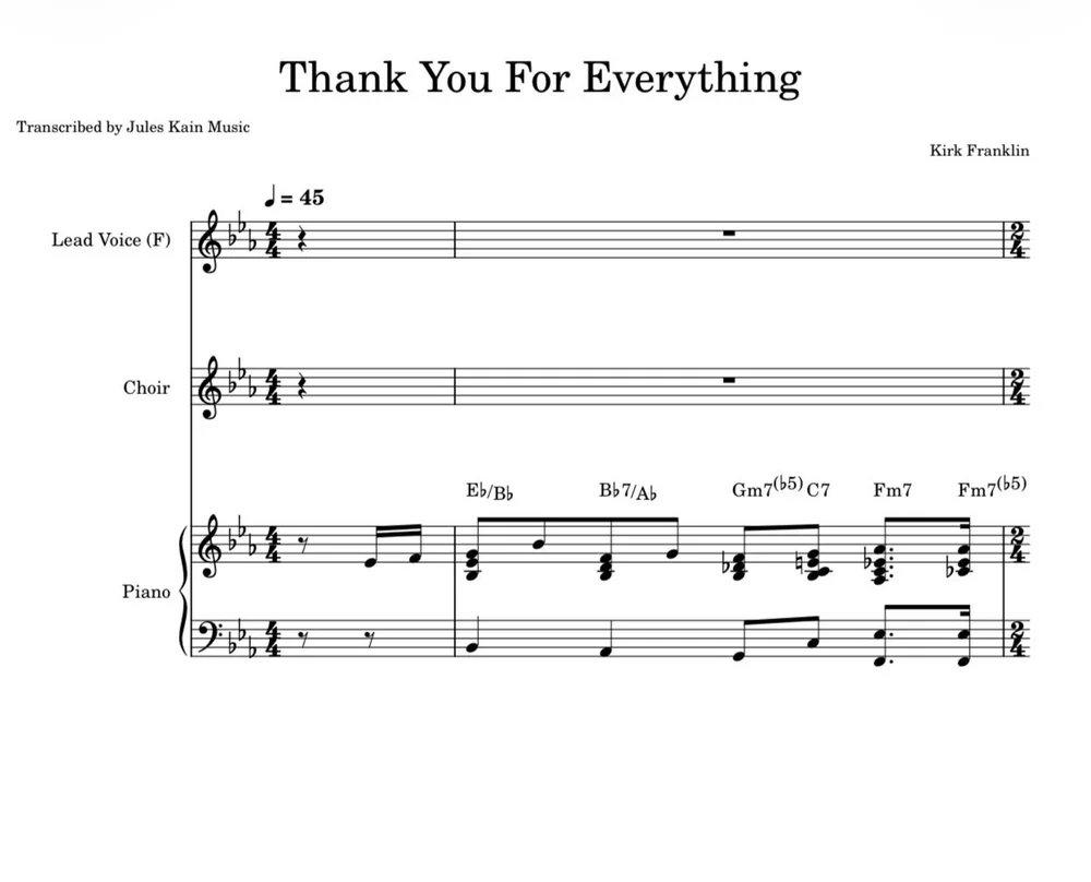 Thank You For Everything by Kirk Franklin, SAT choir sheet music product image