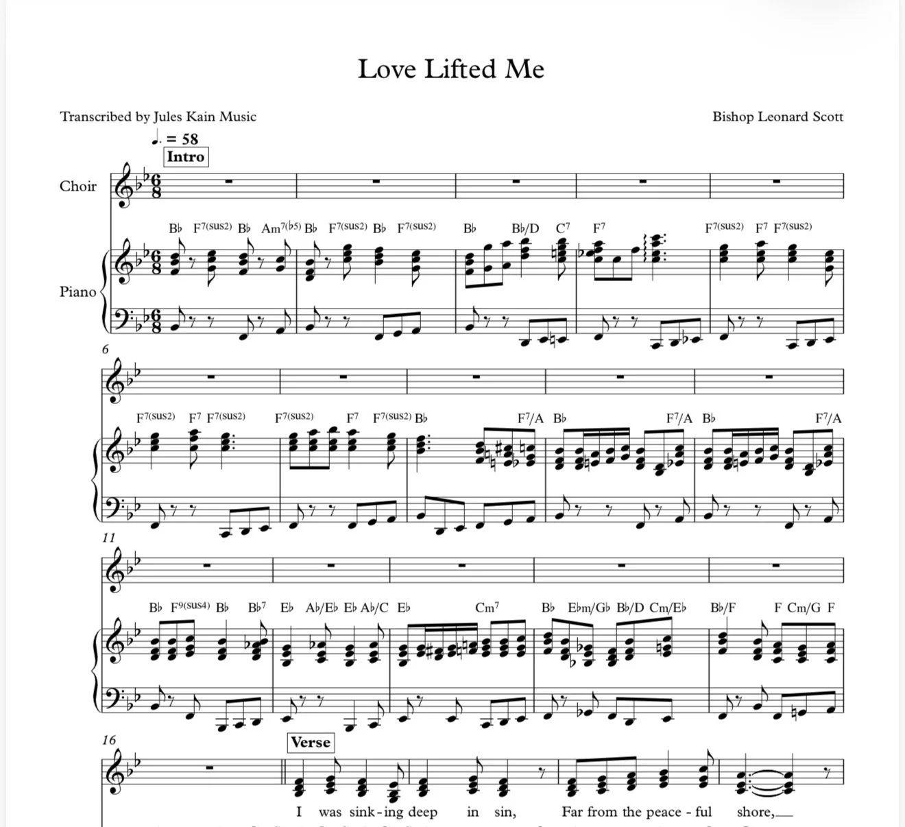 Love Lifted Me - Bishop Leonard Scott - SAT