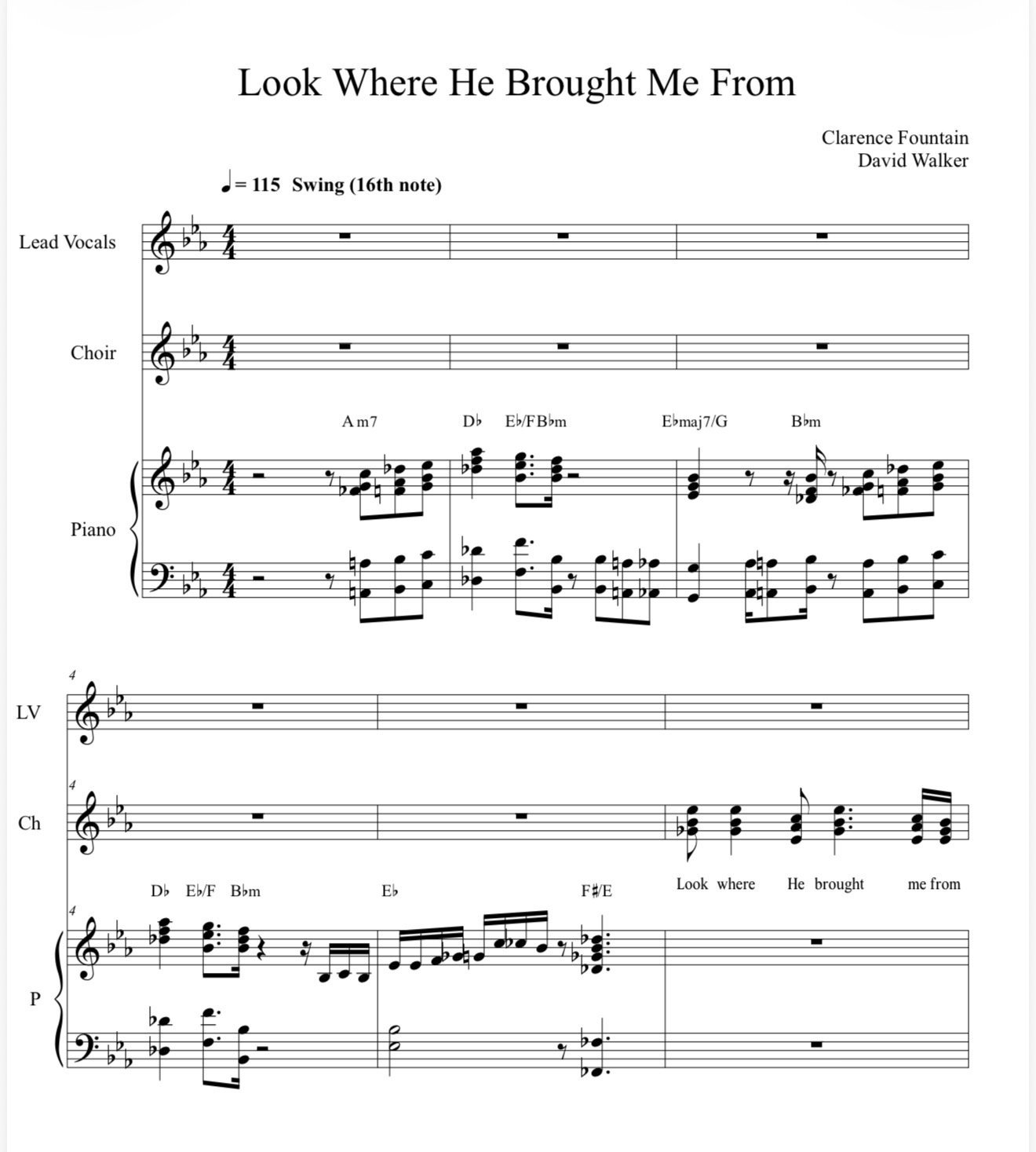 Look Where He Brought Me From - David Walker - Choir Parts