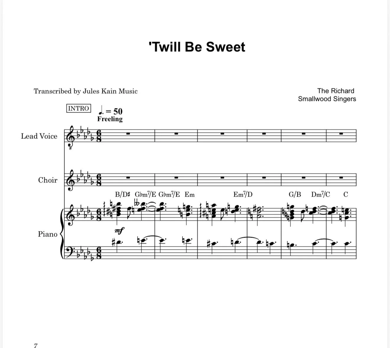 T’Will Be Sweet - SAT - Sheet Music