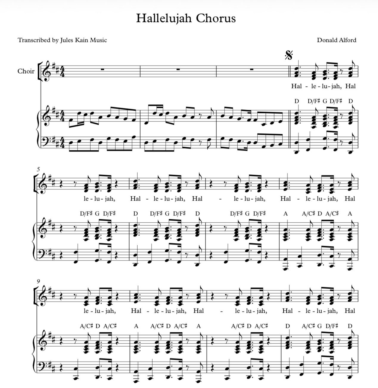 Hallelujah Chorus - Pastor Donald Alfred & The PRC - Choir Parts