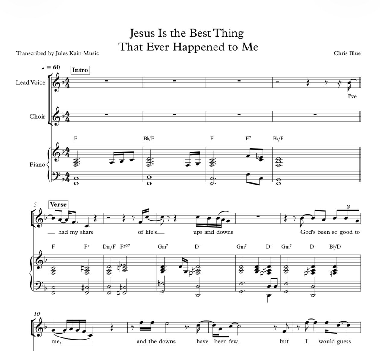 Chris Blue - Jesus Is The Best Thing - SAT