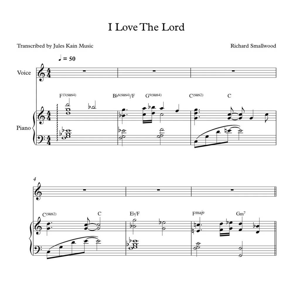 I Love The Lord - Sheet Music - Whitney Houston - Richard
