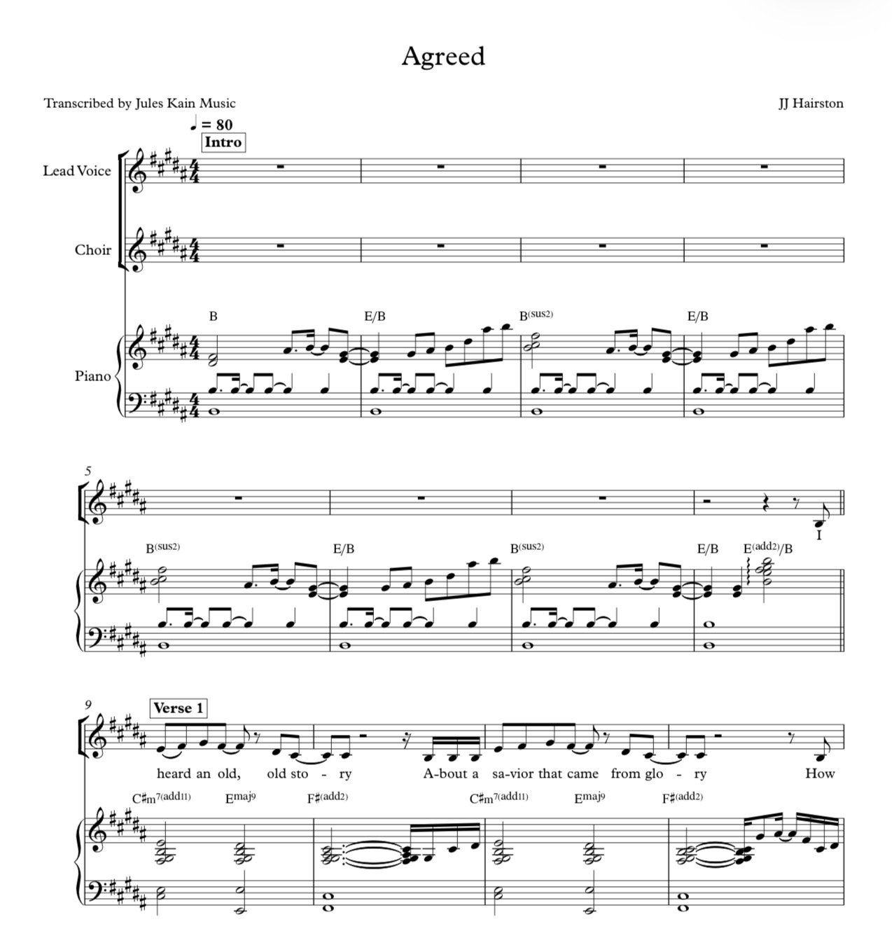 Agreed - JJ Hairston - SAT Vocals