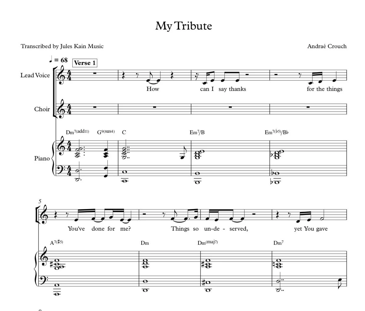 Andrae Crouch - My Tribute (To God Be The Glory) - SAT