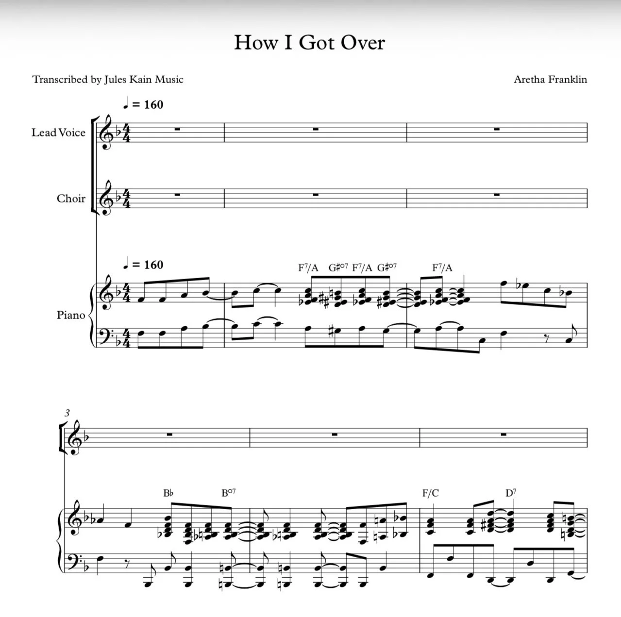 How I Got Over - Aretha Franklin - SATB