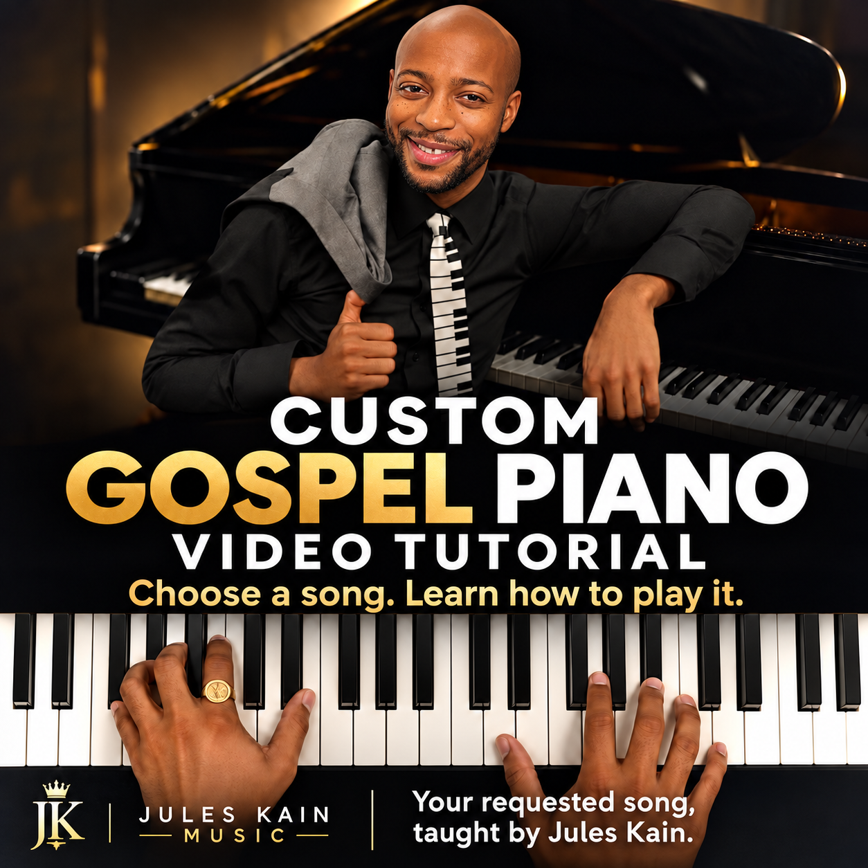 Order a Custom Gospel Music Piano Tutorial for YouTube
