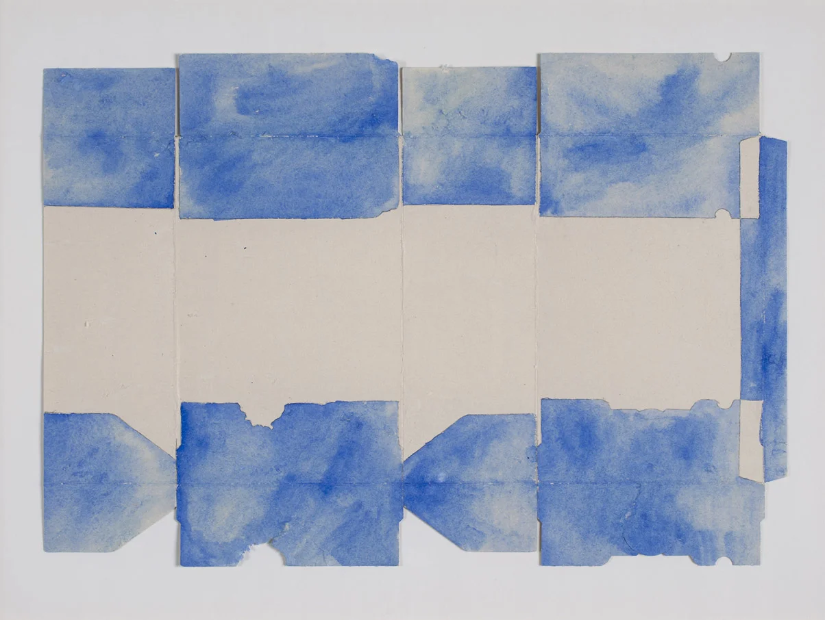 Carton gratté bleu (horizon), 2013
