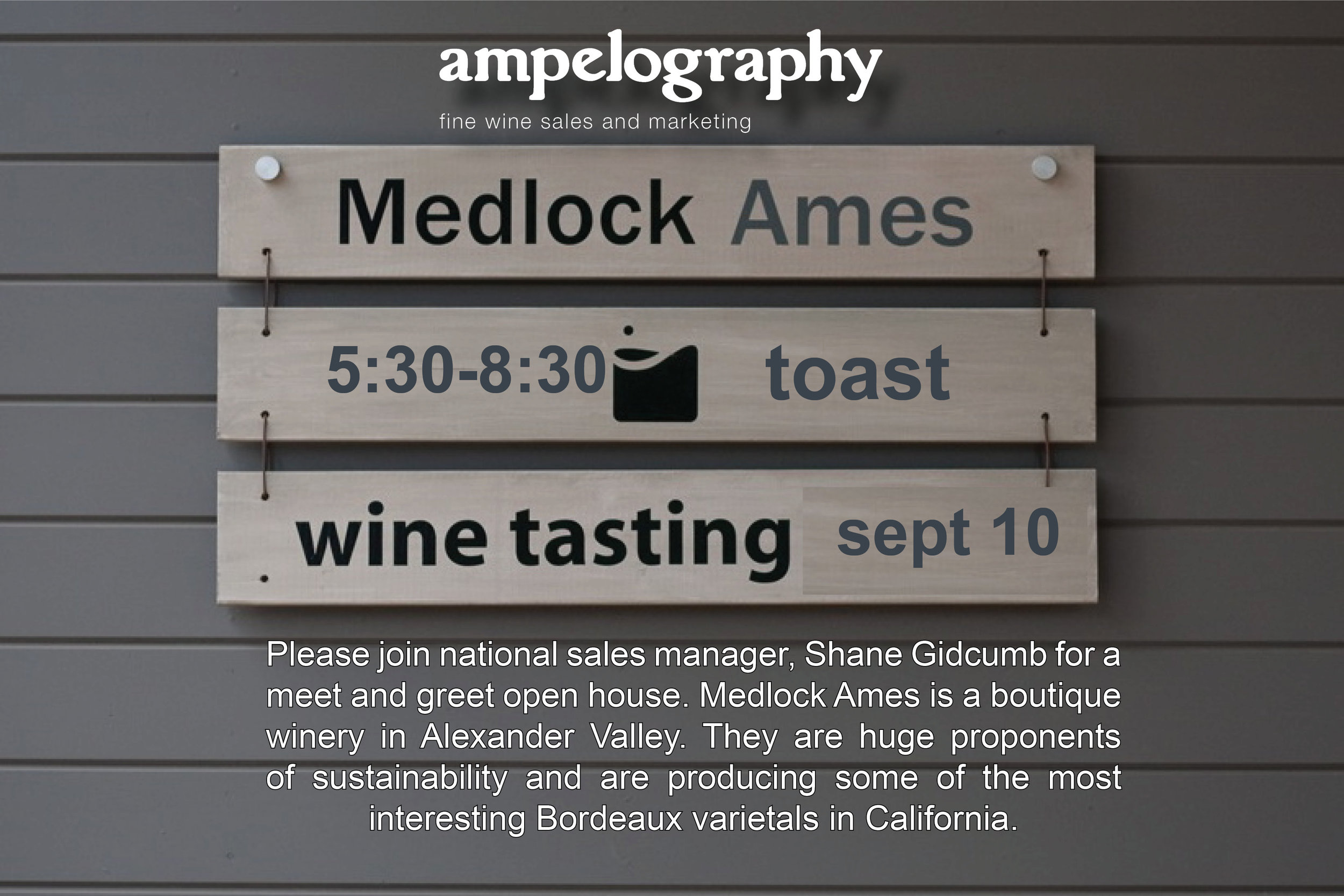Medlock Ames Trade Tasting