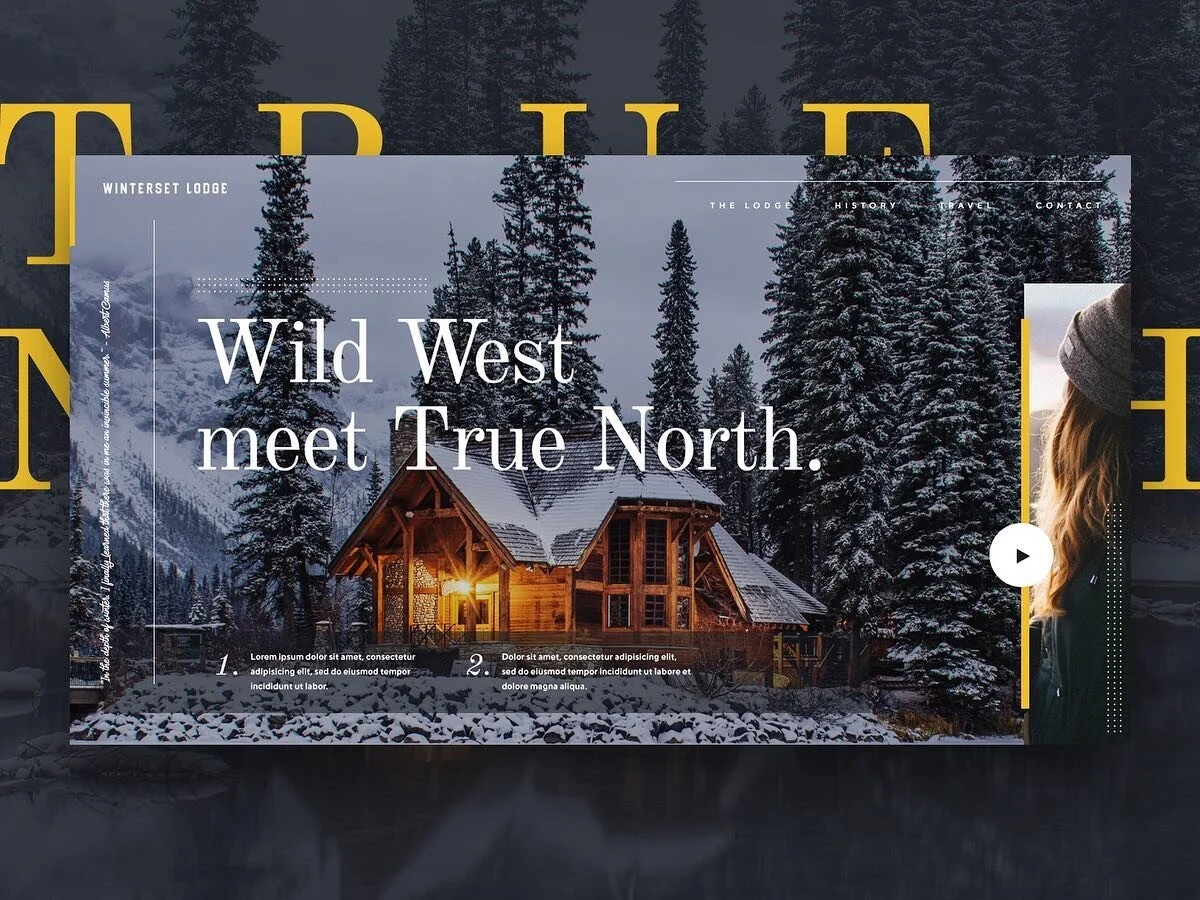 Home page hero design concept for a lodge/resort website. - - -

#branding #brandidentitydesign #brandidentitydesigner #brandidentityinspiration #visualidentity #visualidentitydesign #visualidentitydesigner #visualidentityinspiration #logo #logodesig