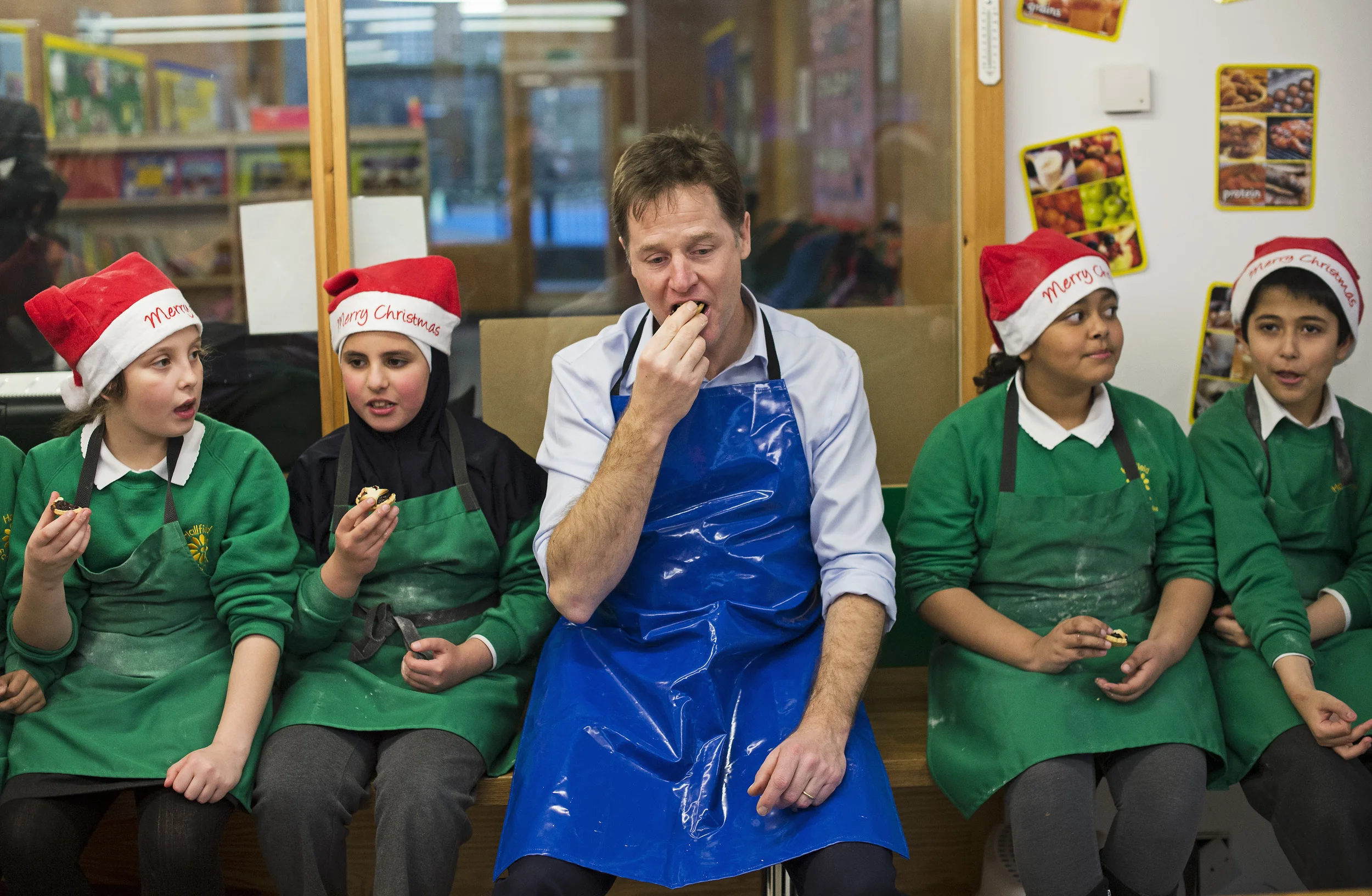 Nick Clegg gets in to the christmas spirit. 