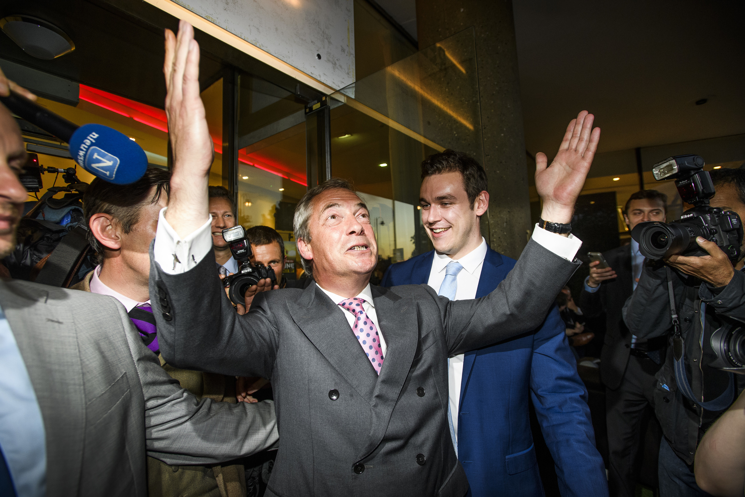 Nigel Farage celebrates the Eu referendum result 