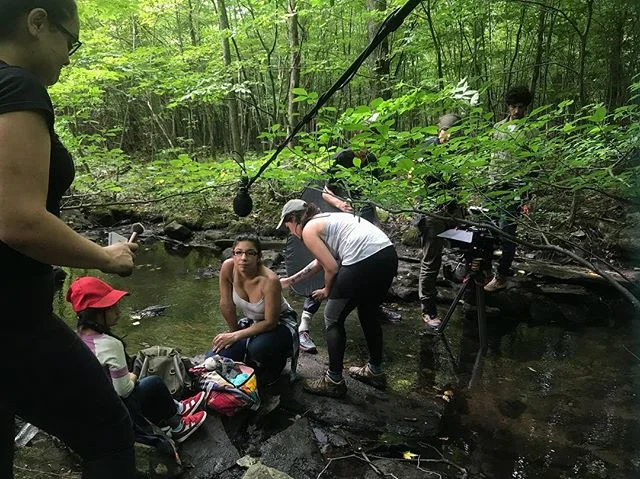 Working with these stars in the woods. Mosquitos as background extras @albae.garciarivas @plastictreeproductions @amundsonzachary #onset #qiya #birthdayshoot