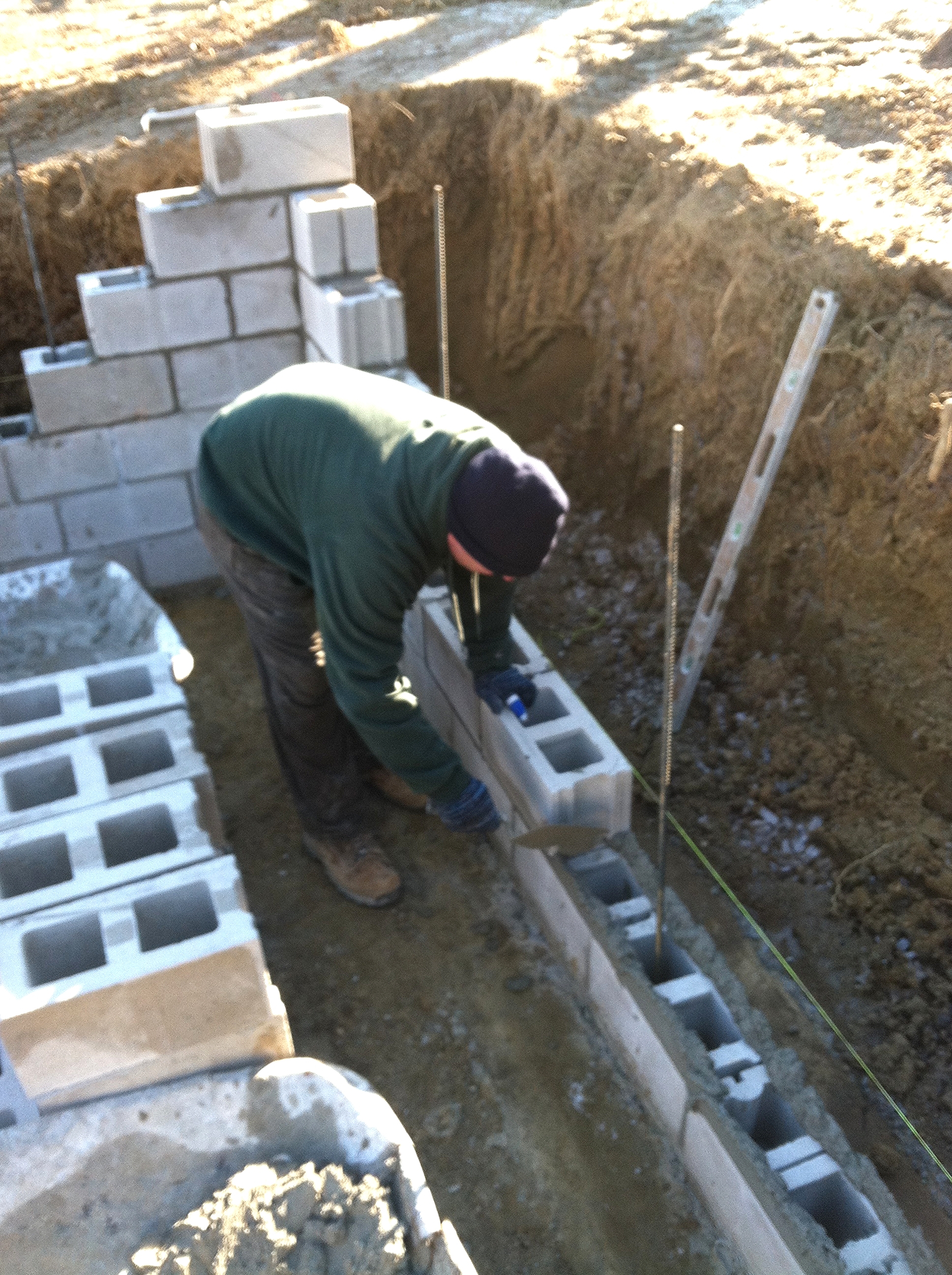 Laying a standard block foundation