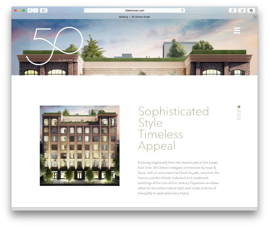 Douglas Elliman / 50 Clinton Street / Website