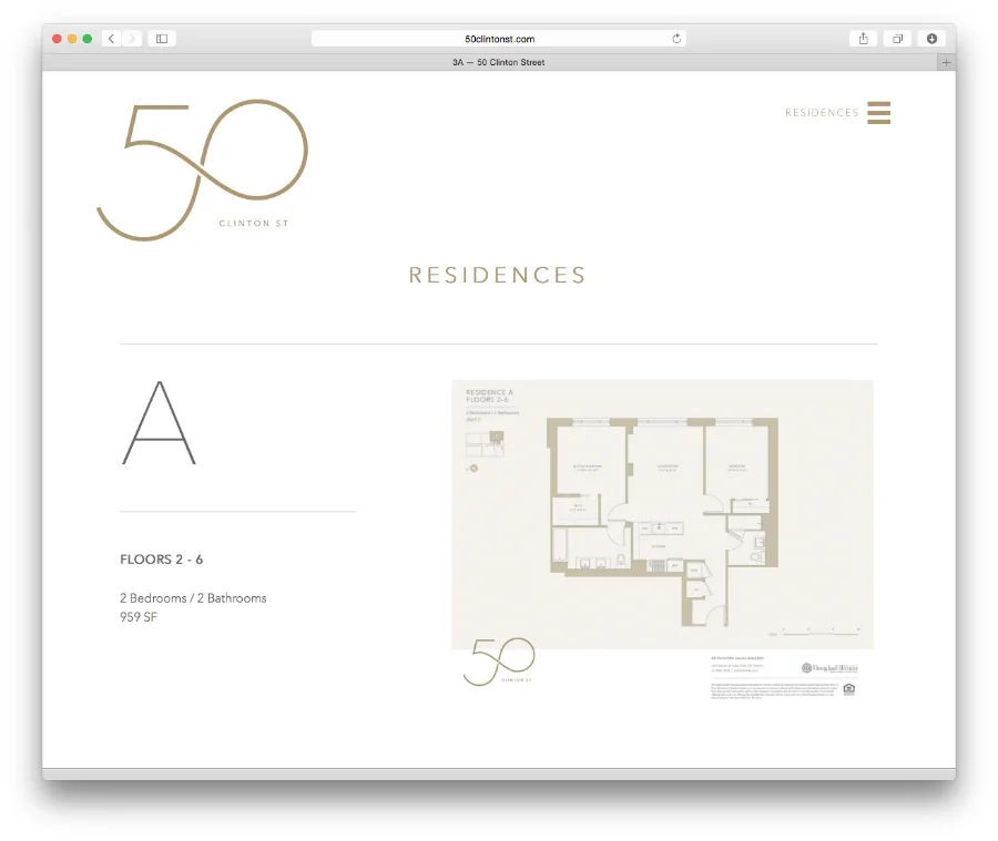 Douglas Elliman / 50 Clinton Street / Website