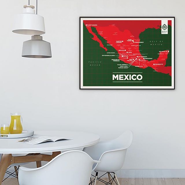 Our latest poster is now up for sale! Get yours today! https://www.footballclubmaps.com/shop/mexico-map
