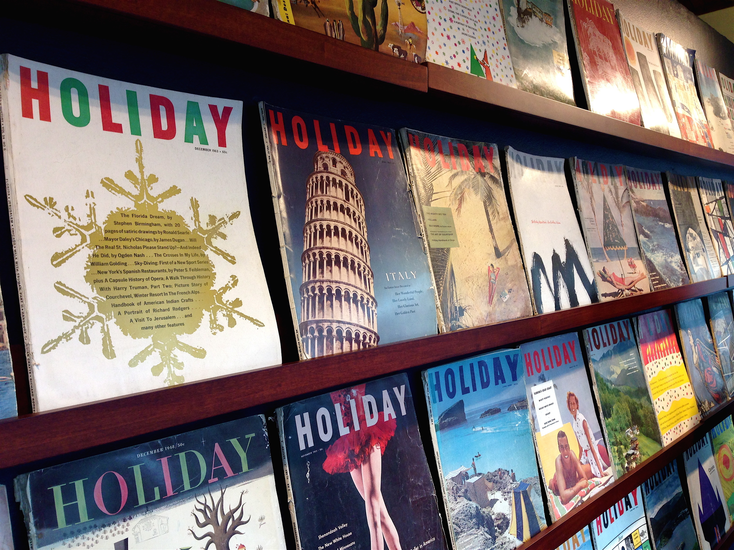 Fabulous window at Paul Smith in Los Angeles. Design inspirations from fabulous Holiday Magazines.The work of the great Frank Zachary the legendary art director at Holiday magazine from 1951 to 1964. Photo: DelRae