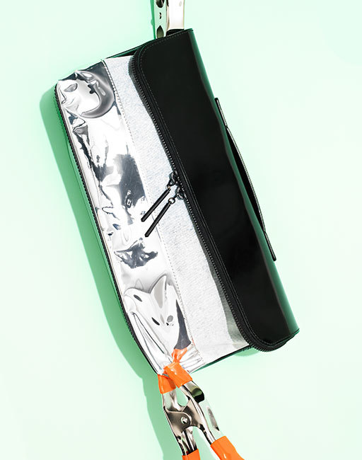 Aaron Dyer, Aaron Dyer photography, Phillip Lim, Metallic clutch
