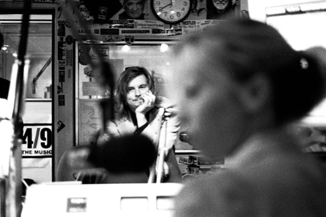 About to go on air at FM 94/9 with Anya Marina. Photo Greg Friedman