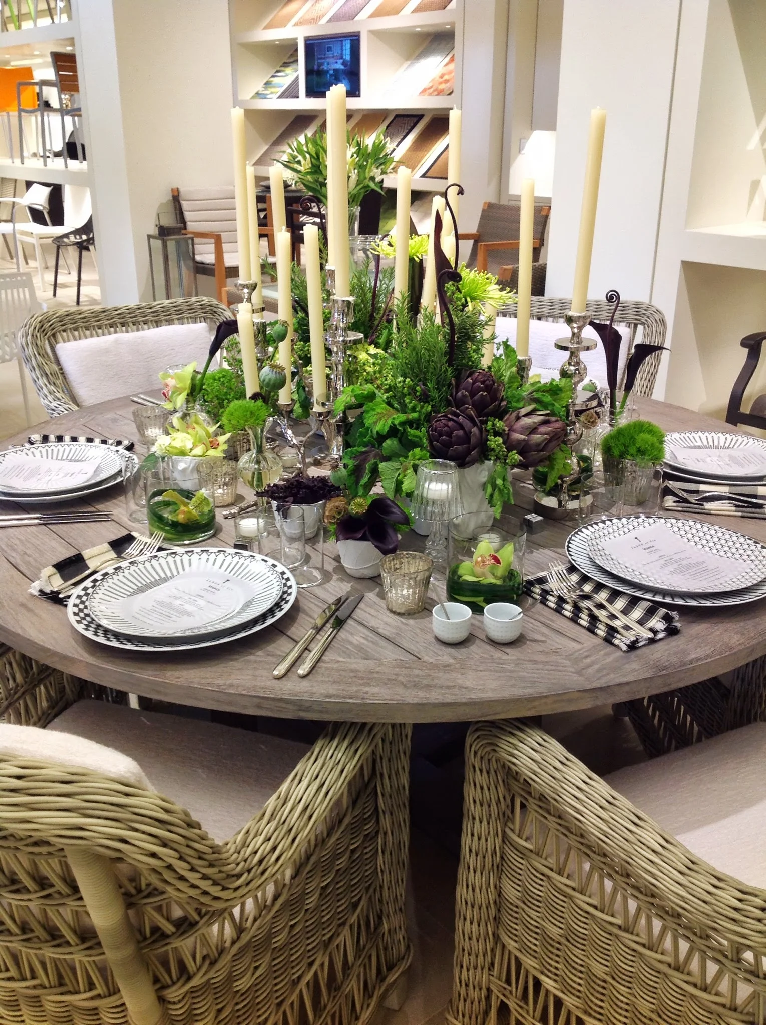 Launch Party- JANUS et Cie Modern Full Centerpiece by Maxit Flower Design in Houston, Texas