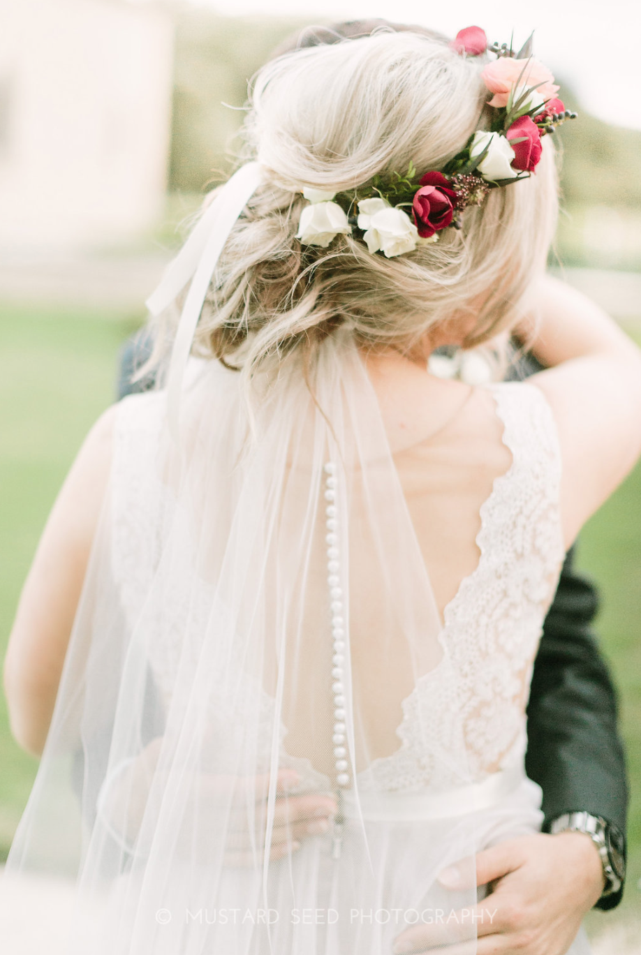 Just married! Flower Crown by Maxit Flower Design in Houston, TX.