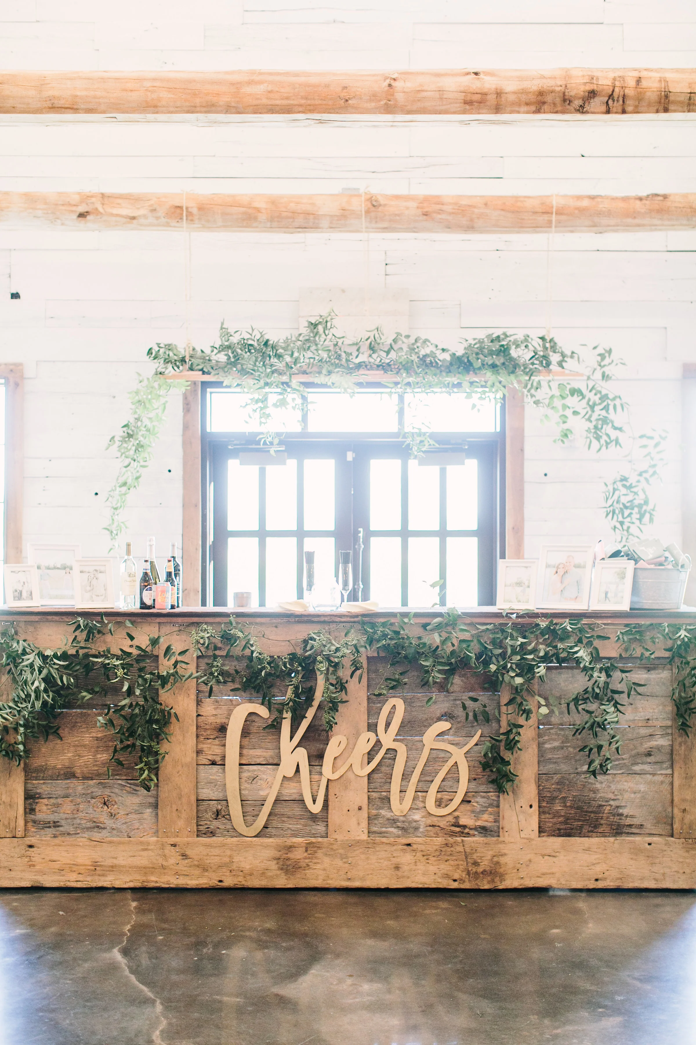 Greenery on Bar Wedding Flowers.JPG