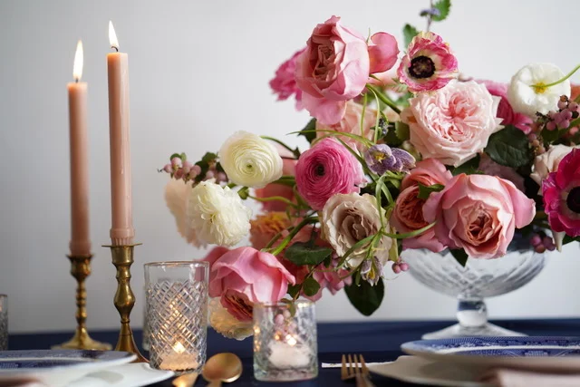 southern table scape series: blue and white china