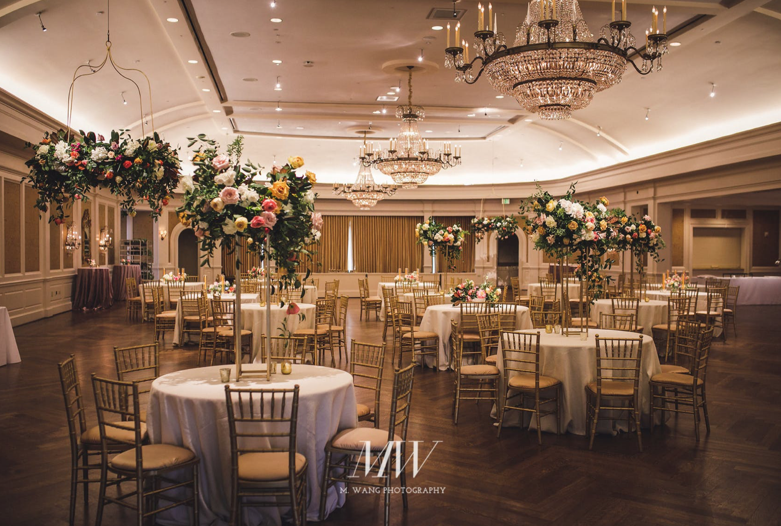 Bright Fall Wedding Flowers Floral Chandelier.png